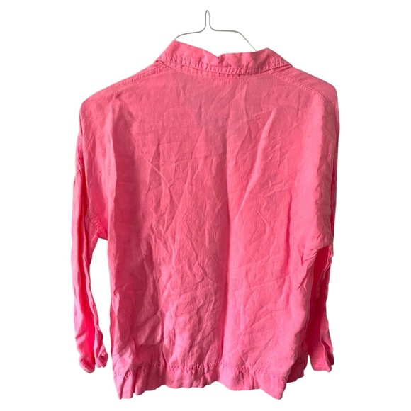 C&C California Pink Ruffled Tunic with Notched Collar - Picture 2 of 4